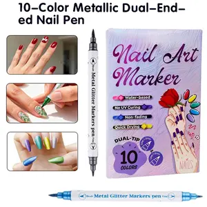 10-Color Nail Art Pens Set Cutics Doodle Pen for DIY Nail Art Quick Drying Acrylic Painting & 3D Dot Embroidery Professional Details Long-Lasting Home Salon Use nail tech supplies bedazzled kit