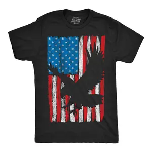 Mens Eagle In Flag Awesome T Shirt Fourth Of July Graphic Tee for Men Mens Funny T Shirts Cool Vintage Fashion T-Shirt Gift Classic Menswear Patriotic Apparel for Men Novelty Tees for Guys Black -