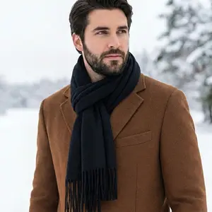 Xelle Men/women Winter Scarf Soft Warm Long Cashmere Feel Scarves black neck scarf Valentine's Day for men/women-16colors
