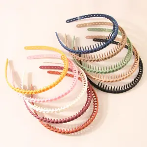 10-Pack Comb Teeth Headband Retro Zigzag Wavy Hair Band Matte Pastel Non-Slip Skin Care Makeup Hair Hoop Bundle Thick Hair Accessories