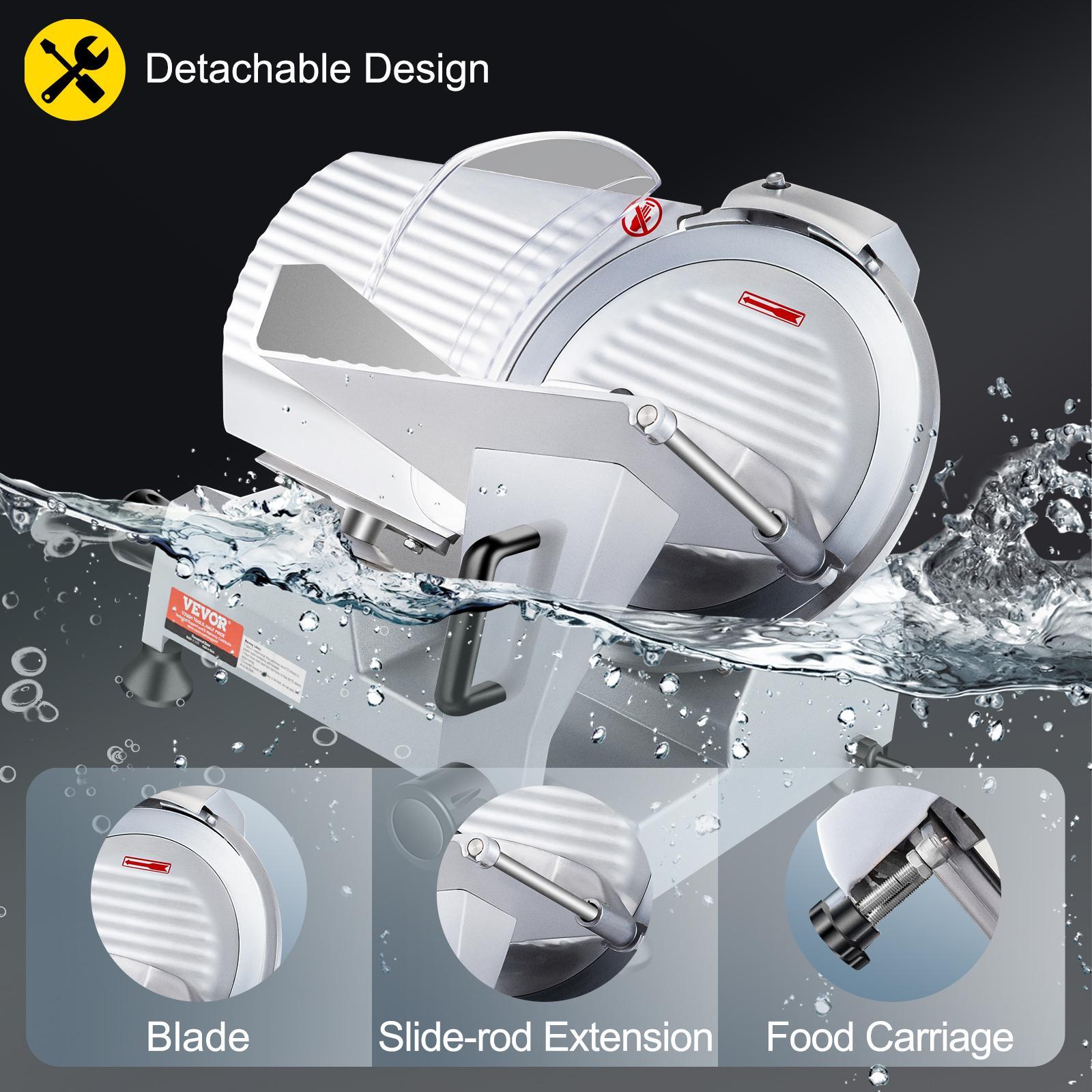 VEVOR 240W Commercial Meat Slicer, Electric Deli Food Slicer, 10" Carbon Steel Blade Electric Food Slicer, 350-400RPM Meat Slicer, 0 - 0.47 inch Thickness Adjustable for Commercial and Home Use VEVOR 240W Commercial Meat Slicer, Electric Deli Food Slicer, 10" Carbon Steel Blade Electric Food Slicer, 350-400RPM Meat Slicer, 0 - 0.47 inch Thickness Adjustable for Commercial and Home Use