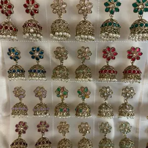 Floral pearl jhumki