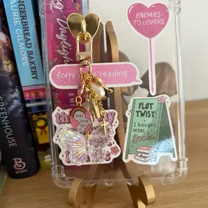 Golden Cross Butterfly Charm E-Reader/Phone Charm, Bookish Accessory, Gift for Book Lover, Kindle Charm, E-Reader Gift, Phone Jewelry, Kobo Charm