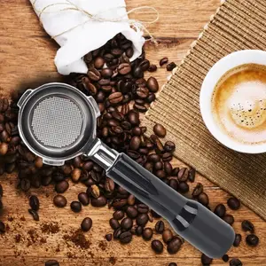 58mm Bottomless Portafilter with Three Prongs, 304 Stainless Steel Filter, Detachable Non-slip Handle, Coffee Machine Accessory