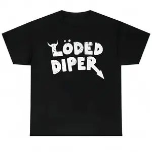 Loded Diaper Unisex Heavy Cotton T-shirt Menswear Top Vintage Distressed Humor Joke Gift Graphic Tees Summer Casual Wear Crewneck Clothes