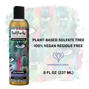 Dollylocks Nag Champa Clarifying Liquid Shampoo, Plant-Based Haircare Cleanser, Lightweight Detox Formula