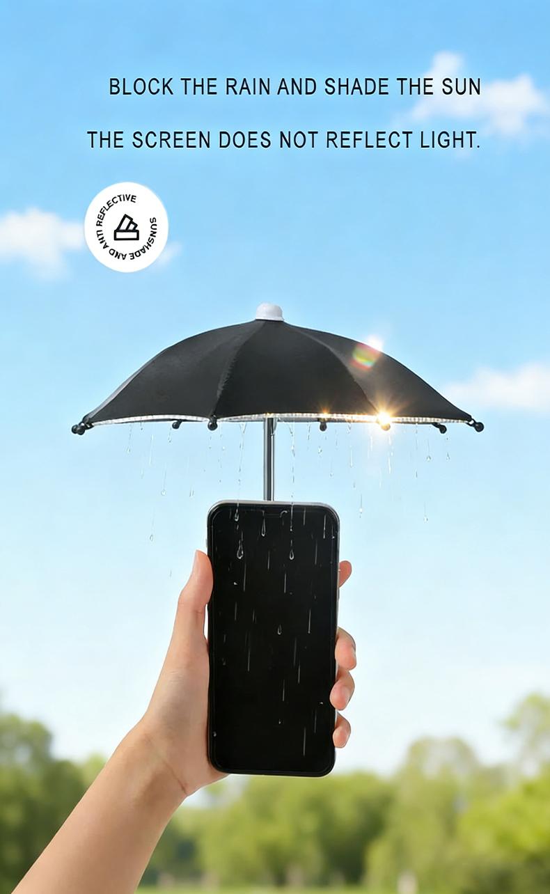 【S2】Phone Umbrella Portable Easy Use with Pig Stand