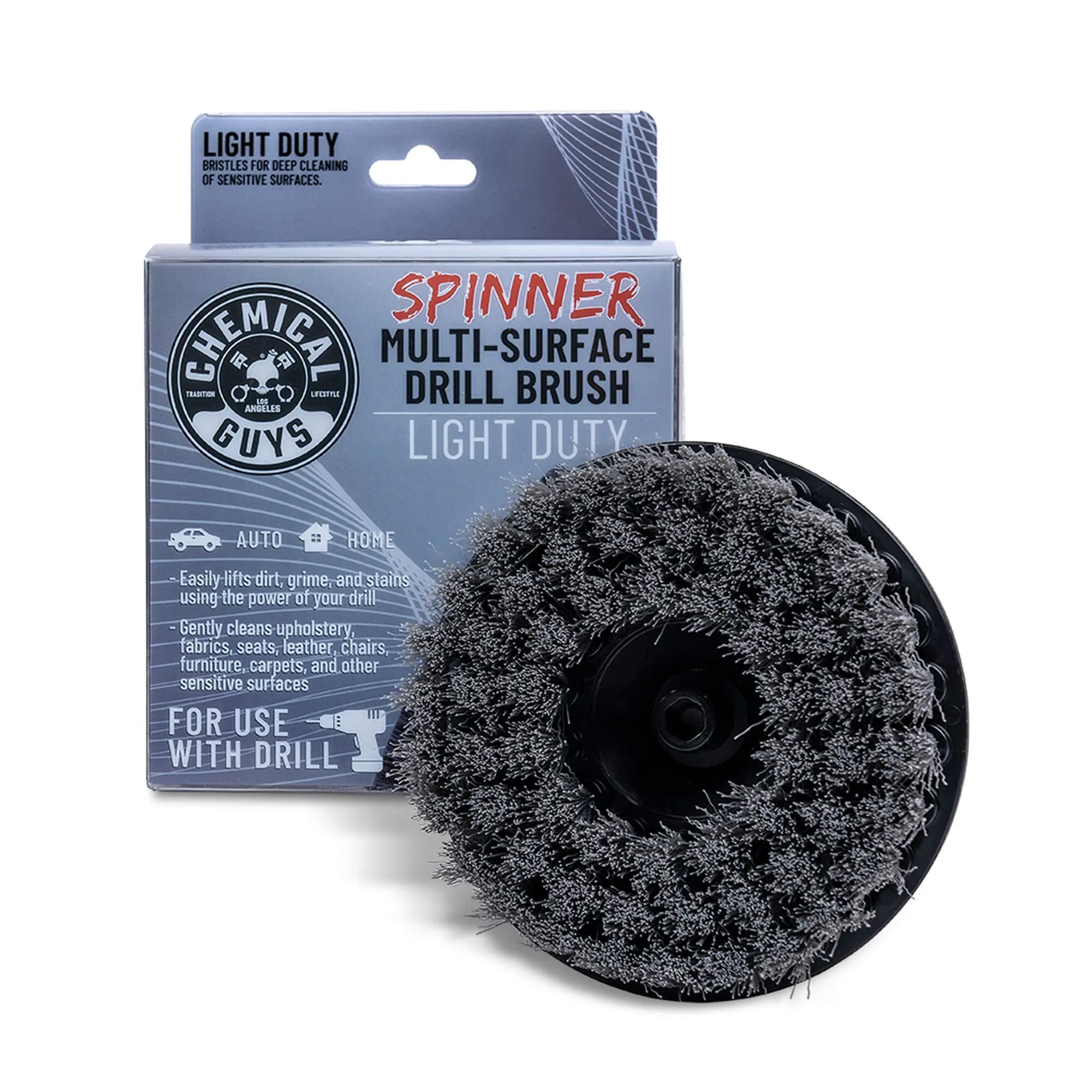 Chemical Guys Spinner Carpet Drill Brush - Extra Soft Nylon Fiber Bristles, Drill Attachment Surface Cleaner, Light-Duty Stain Removal Automotive Accessory for Cars, Sofas, Rugs, Seats & Upholstery