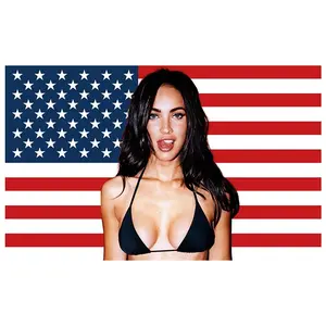 Megan Fox American 3x5Ft Flag Tapestry for Wall Hanging College Dorm Room Decor Outdoor  Parties Banner with 4 Brass Grommets bedroom art print farmhouse poster chick funny Decoration Floral Designs summerwins