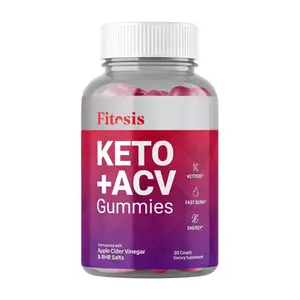 Fitosis Keto + ACV Gummies - Apple Cider Vinegar & BHB for Ketosis, Energy Support, 30 Apple Flavor Gummies