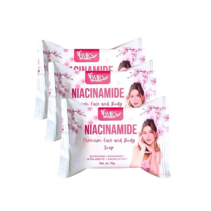 3 Bars BMRS Niacinamide Soap, 70g each - Face and Body Cleanser