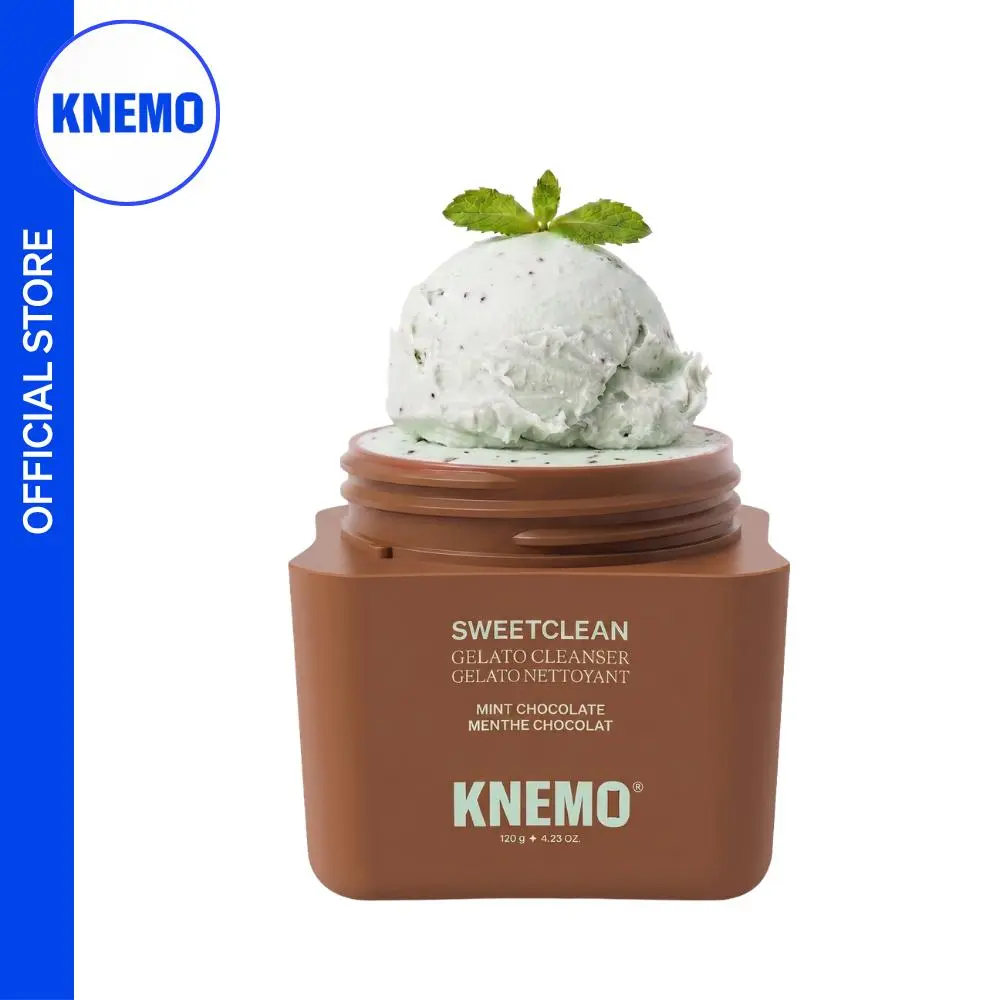 [KNEMO Official] Gelato 2-in-1 Cleans & Mask Face Wash - Coconut Base, Glycerin Conditioning Facial Cleanser, Hydrate, Deep Clean, Smooth Fluffy Foam, All Skins Daily Use, 120g (Mint Chocolate, Sea Salt Caramel, Cherry, Vanilla) Mint Facial Cleanser