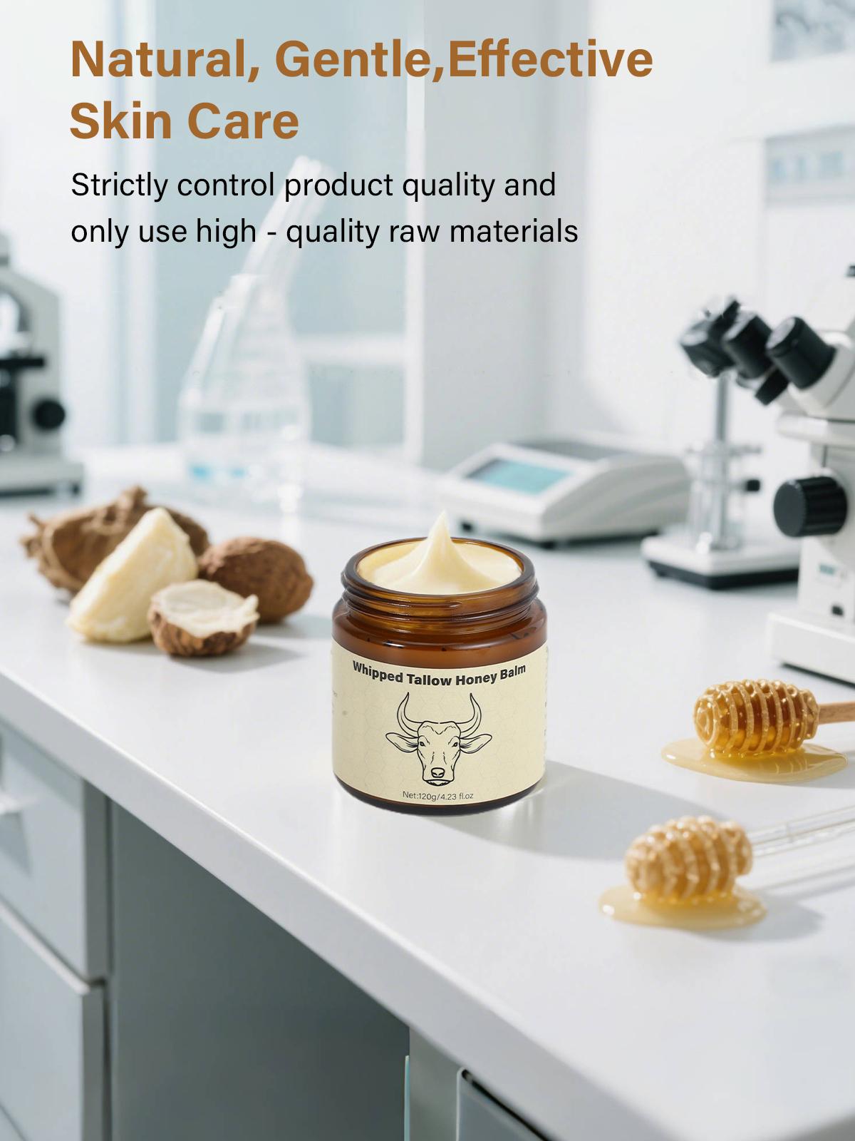 Lopeie Whipped Grass-Fed Beef Tallow Honey Balm - 4 Oz,Moisturizing Cream for Soft, Smooth Skin - Handmade All-Natural Moisturizer - Lavender,hydrating, comfort, moisture boost cream, luminous firming cream, body care, hydrating dry skin