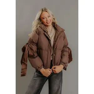 Falling For Cozy Puffer Jacket in Brown