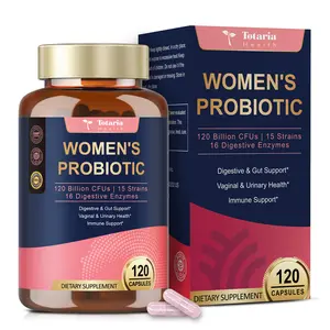 Totaria Probiotics for Women, 120 Billion Women Probiotic, Digestive Enzymes & Prebiotics, with Akkermansia, Cranberry, D-Mannose, for Gut, Vaginal, Urinary, Immune, PH Balance, 120 Vegan