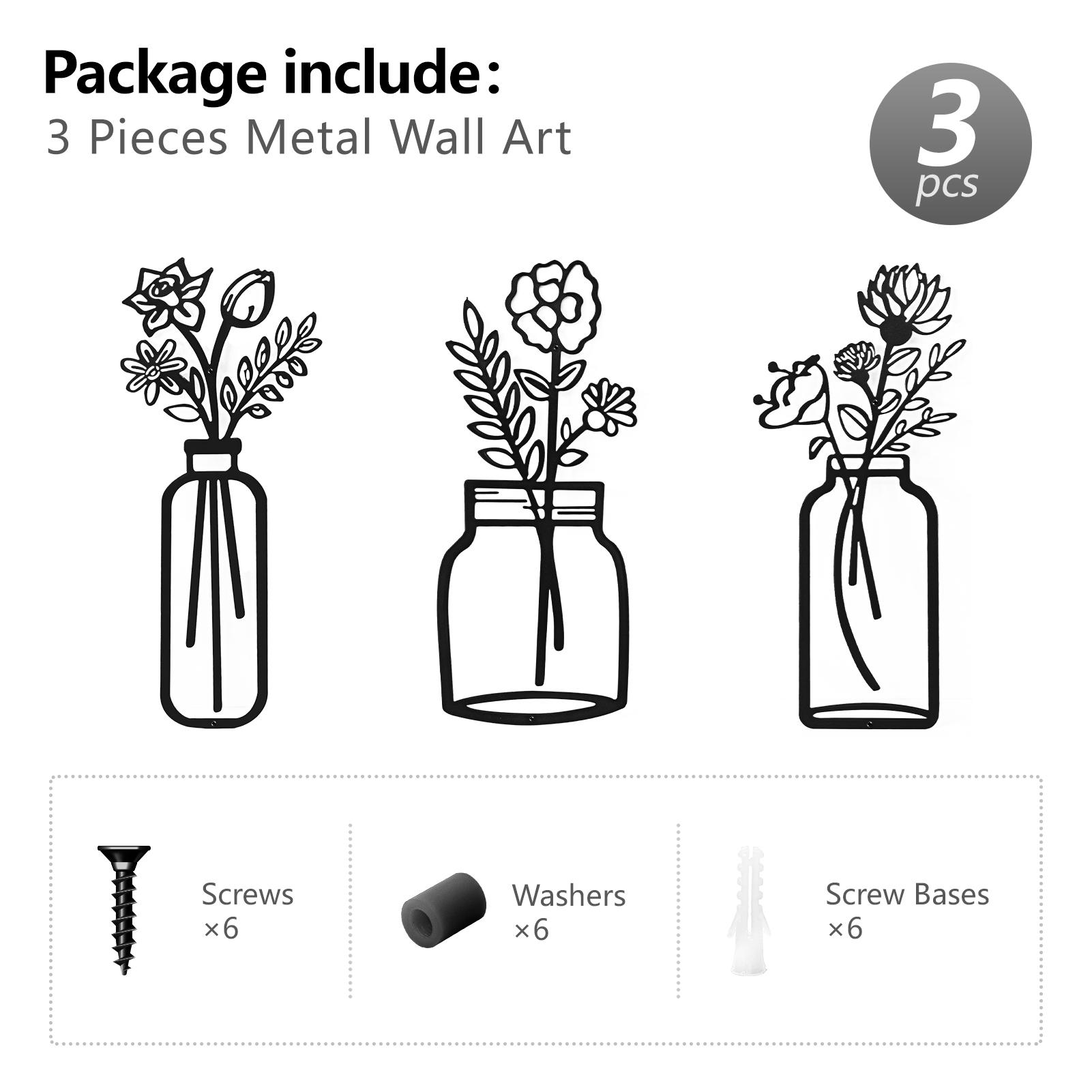 Art3d Metal Wall Art Set Minimalist Line Art Flower Pattern Décor for Living Room Bedroom Dining Room Office Modern 3D Iron Sculptures Home Aesthetic Gift Art3d Metal Wall Art Set Minimalist Line Art Flower Pattern Décor for Living Room Bedroom Dining Room Office Modern 3D Iron Sculptures Home Aesthetic Gift