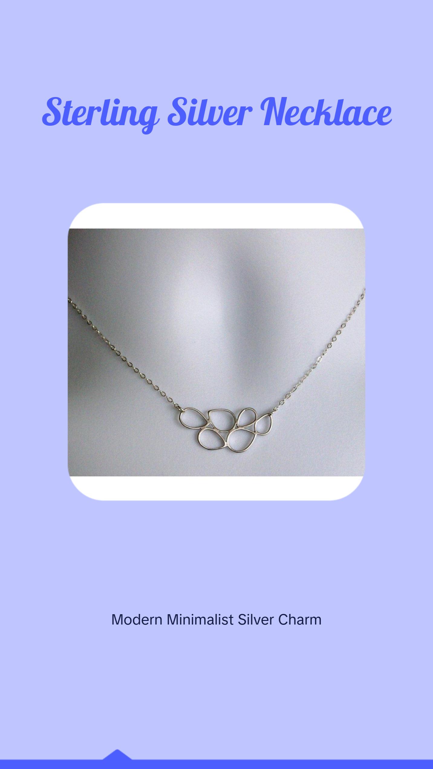 Geometric Circle Necklace - Silver Geometric Necklace, Sterling Silver Necklace, Valentines Day, bridesmaid gifts, grey, silver, white