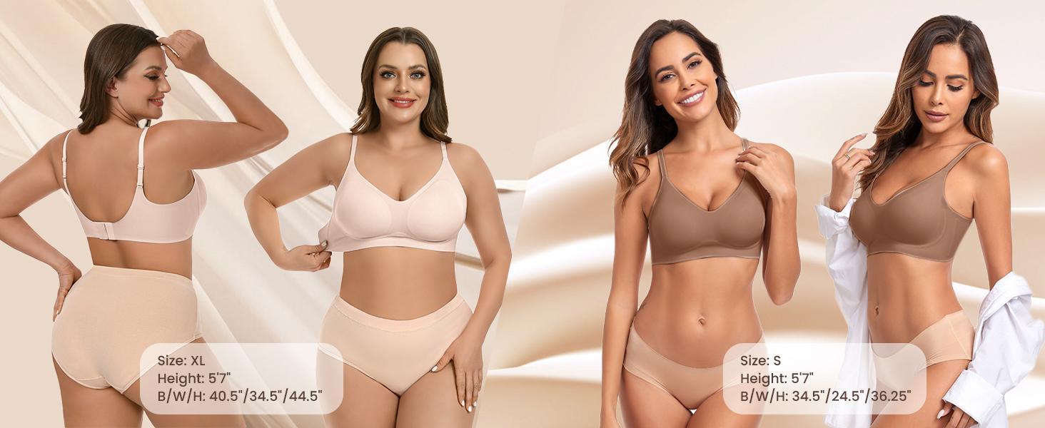 OEAK 2PCS Women Comortable Wreless Bras Seamless Push Up Jelly Bra Buttery Soft Full Coverage Everyday Tshirt  Bralettes