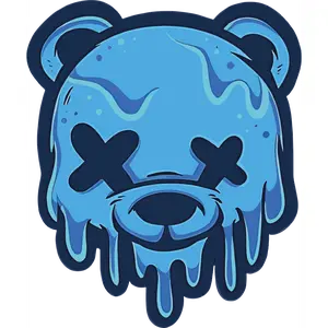 Blue bear, heat transfer, press and peel, no shirt, made to order