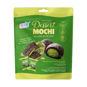 YUKI&LOVE Pistachio Dubai Chocolate Mochi Daifuku - Taiwanese Soft Rice Cake Snacks, 120g