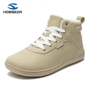HOBIBEAR Barefoot Boots Mens Womens Wide Toe Box Warm Ankle Sneakers Waterproof Winter Outdoor Shoes