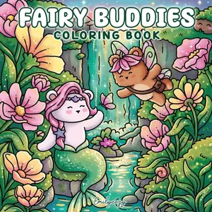 Fairy Buddies: Coloring Book for Adults and Teens Featuring Cute Fairy Animals
