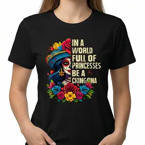 Cotton Unisex Princesses Women De Los Muertos La Catrina Day Of The Dead T-Shirt Soft Comfortable Breathable Classic Crew Neck Short Sleeves Casual Essential Graphic oversized tshirt women t shirts women vintage graphic tees  gift springglowup,summerv