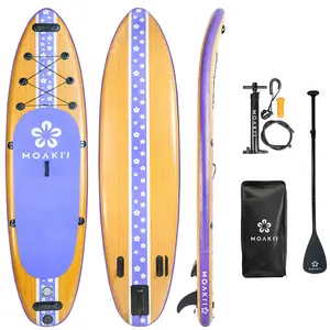 MOAKI’I Kiva 11' Inflatable Paddle Board – Touring SUP Kit with Paddle, Pump & Backpack (Purple)