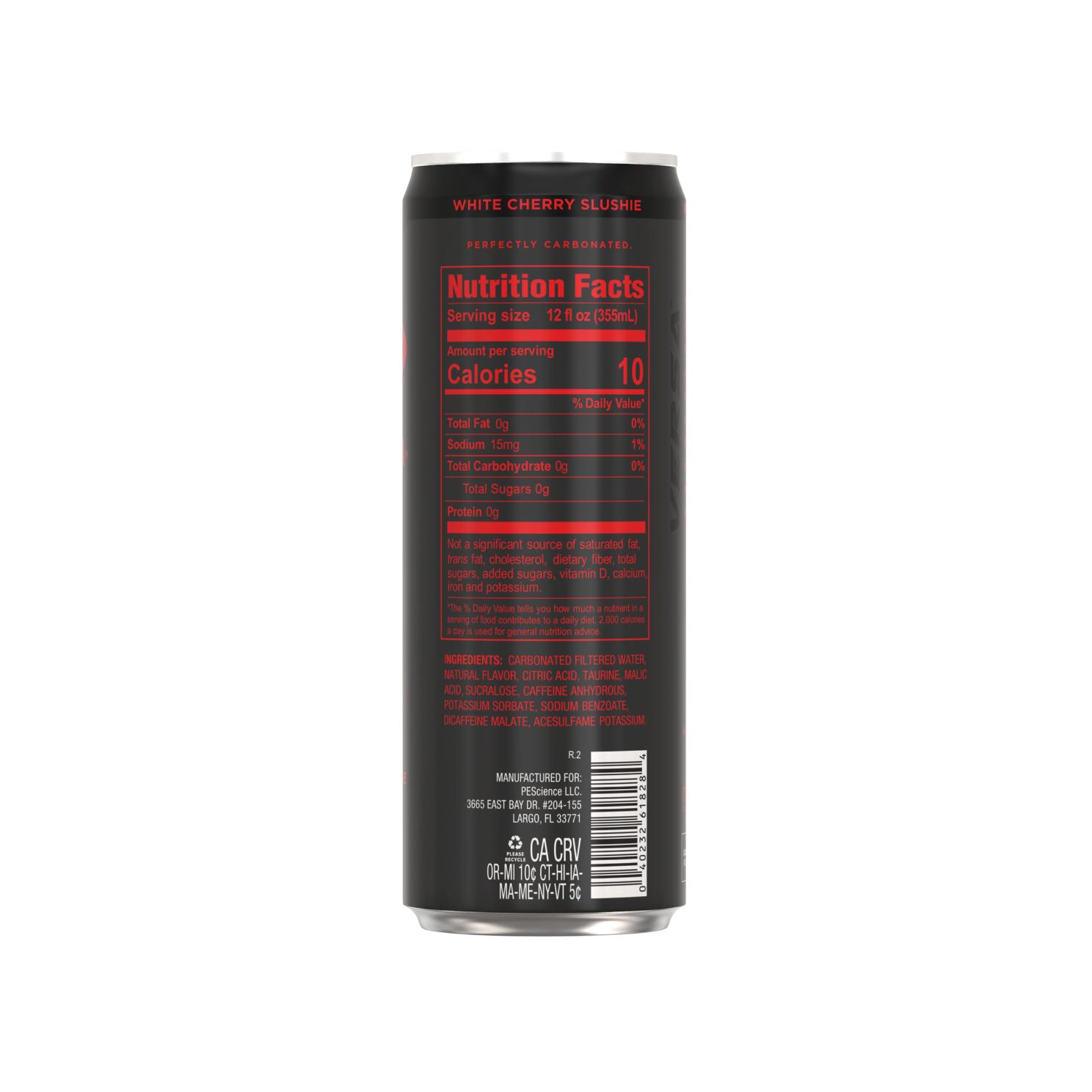 PEScience Versa Energy Drink - 125 mg Caffeine Zero Sugar Carbonated Beverage for Enhanced Energy & Taste Experience - Perfect for Sport Enthusiasts