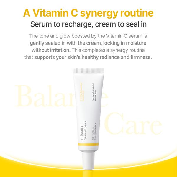[NEW] Vitamin C Cream 1.01 Fl. Oz. / 30ml Lightweight Radiance Non-Sticky Low-Irritation Cream for Sensitive skin Korean Glass Skin Care
