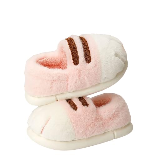 Women's & Men's Cat Theme Faux Fur Fuzzy Fashion Slippers Winter Warm Cozy House Fur Slides Cute Bedroom Shoes For Man Woman Home Use Footwear