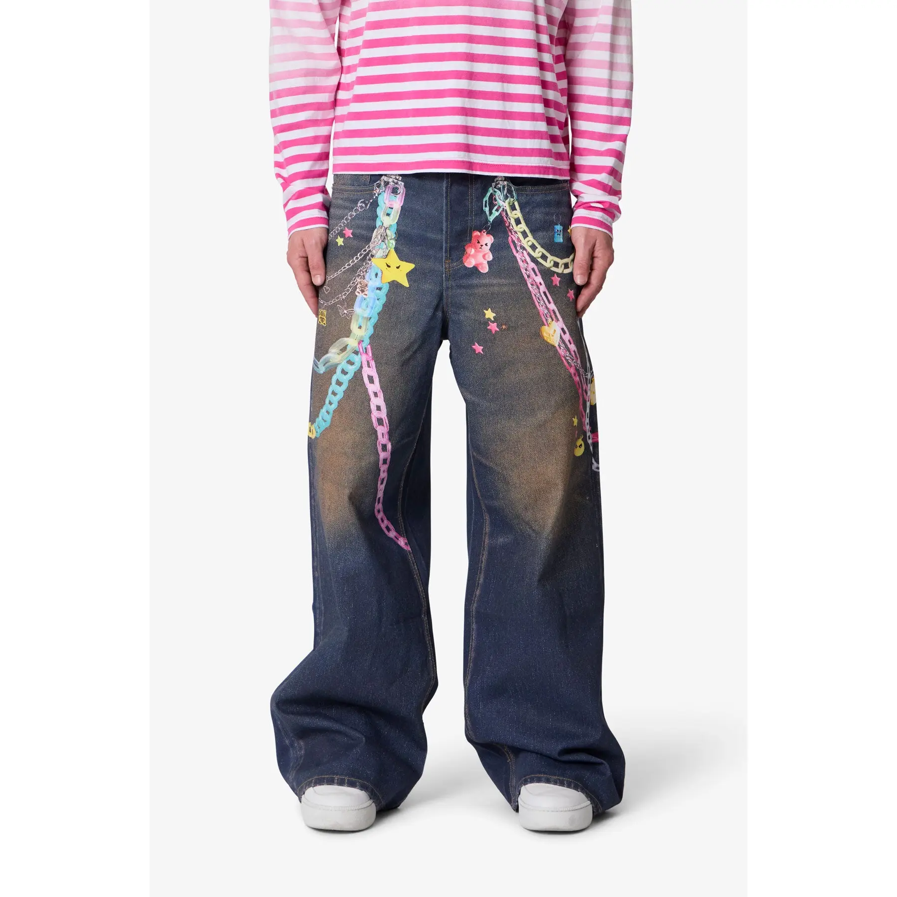 mnml Rave Chain Printed Denim - Blue