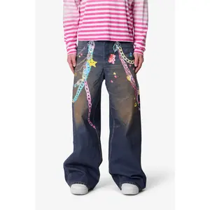 mnml Rave Chain Printed Denim - Blue