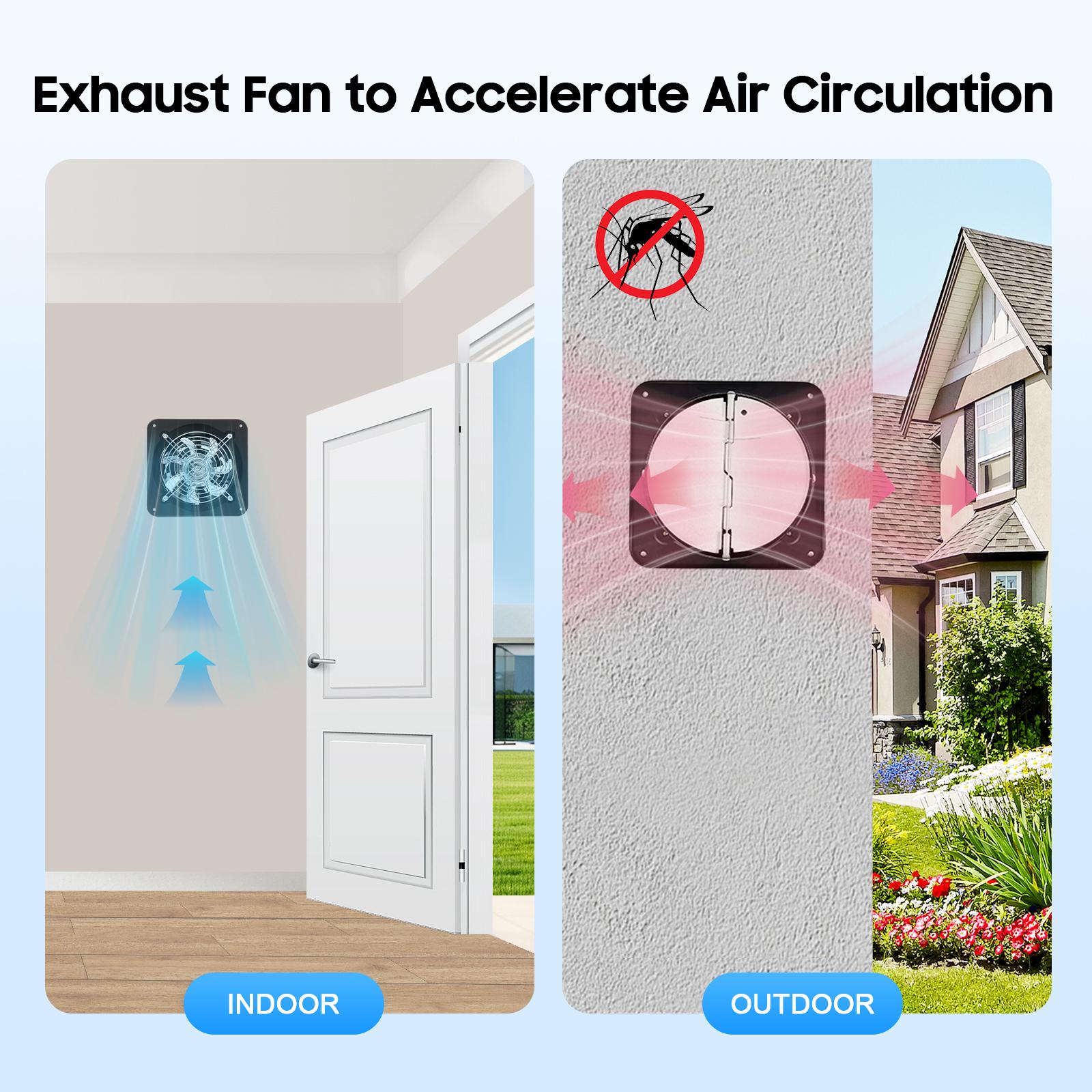 6 Inch Shutter Exhaust Fan 2800RPM 650m³/h Airflow 50dB Quiet Iron Ventilation for Kitchen Bathroom Basement Garage Office Moisture Odor Removal 6 Inch Shutter Exhaust Fan 2800RPM 650m³/h Airflow 50dB Quiet Iron Ventilation for Kitchen Bathroom Basement Garage Office Moisture Odor Removal