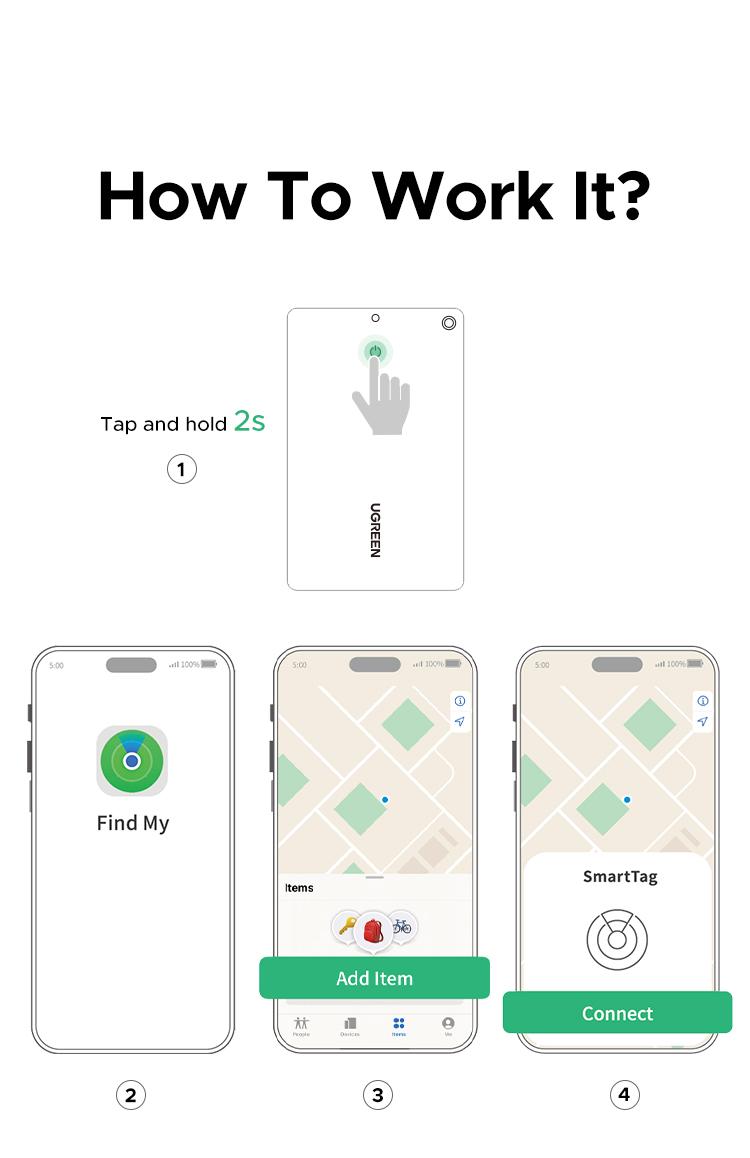 UGREEN FineTrack Slim Smart Finder Compatible with Apple Find My (iOS Only), Wallet Finder, IP68 Waterproof Rechargeable Bluetooth Tracker Card-Button Device Magnetic,TikTokShopBlackFriday ,Tiktokshopstockup