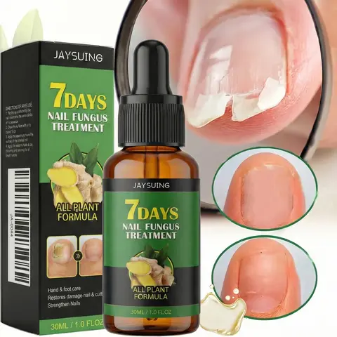 JAYSUING 7-Day Nail Care Set - Fungus Treatment, Ginger-Turmeric Oil Foot Spray with Ginger Extract, Growth Serum, Daily Moisturizer, Anti-Infection Strengthener for Adults (Nourishes Growth, Applies to Nails & Cuticle)