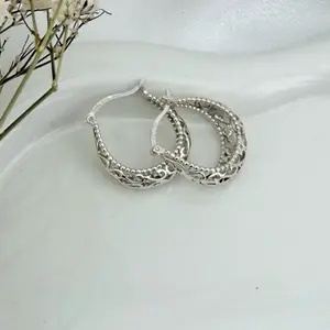Arracadas mexicanas de plata 925 - arracadas de canasta | Sterling silver 925 basket hoop earrings