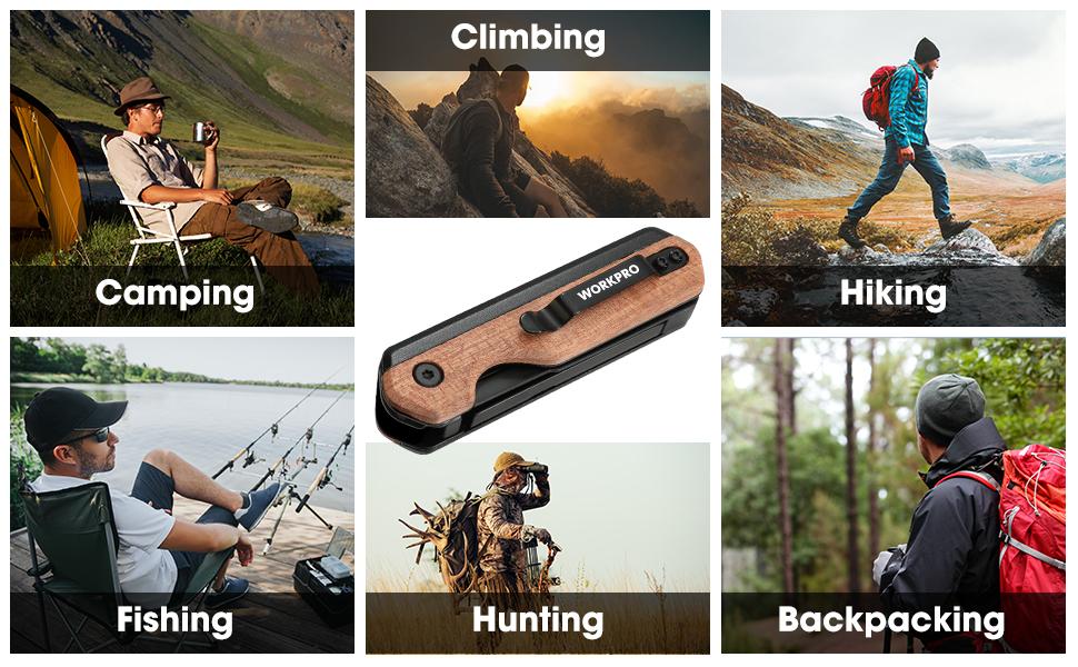 #fathersdaygift WORKPRO 2-in-1 Folding Knife/Utility Knife - Gifts for Dad, Quick-Change Box Cutter with Belt Clip and Liner Lock, Extra 10 SK5 Blades Included