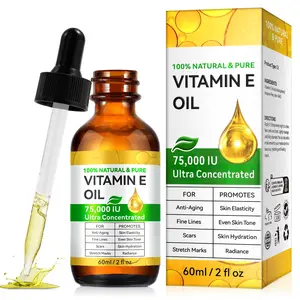 Vitamin E Oil 75,000 IU, Vitamin E Oil for Skin, Scars, Face & Full Body, Moisturize Dry Skin and Radiant Skin, Body Bath Oils, Moisturizer, Body Care