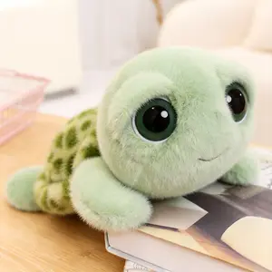 Cartoon Big-Eyed Green Turtle Stuffed Toy, Soft Cute Children's Gift, Ideal for Kids' Room Decor and Playtime