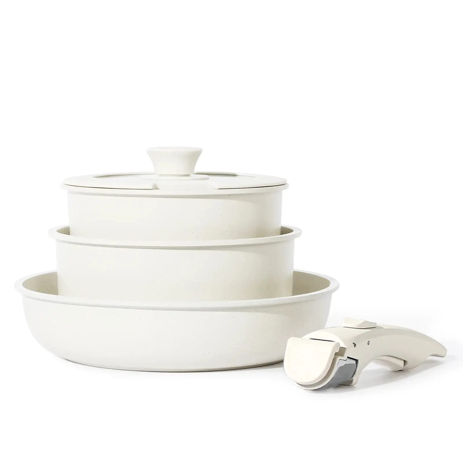 [Clearance] CAROTE 5pcs Detachable Handle Nonstick Cookware Set,Pots and Pans, Oven safe Frying Pan, Dishwasher Safe