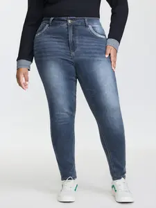 【Summer Turn-Up】【Tummy control】BlOOMCHIC plus size Everyday Mid-Rise Skinny-Fit Jeans [M-6X] 2026 Summer Pick for Mother's Day
