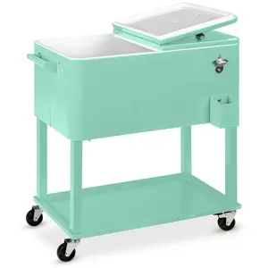 Best Choice Products 80qt Steel Rolling Cooler Cart w/ Bottle Opener, Catch Tray, Drain Plug, Locking Wheels