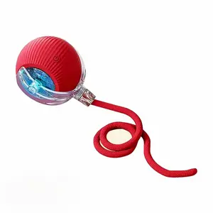 Self-Rotating Interactive Cat Toys Ball,2026 New Automatic Moving Pet Toy Rolling Ball, MotionActivate dog stimulation Red Long Tail Smart Toy,Rechargeable Automatic PC Plastic Silica Gel Universal,Anti-Depression Fun Gift