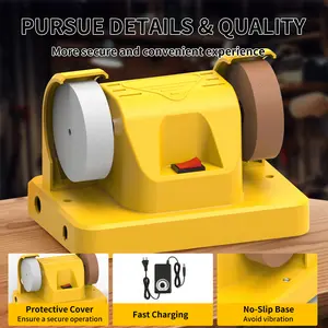 Mini Belt Sander, 7-Speed Adjustable Electric Belt Grinder, Dual-Wheel Electric Bench Grinder, Anti-Slip Low-Noise Metal & Wood Grinding Polishing Machine for DIY Woodworking, Metalworking, Knife Making & Jewelry Making