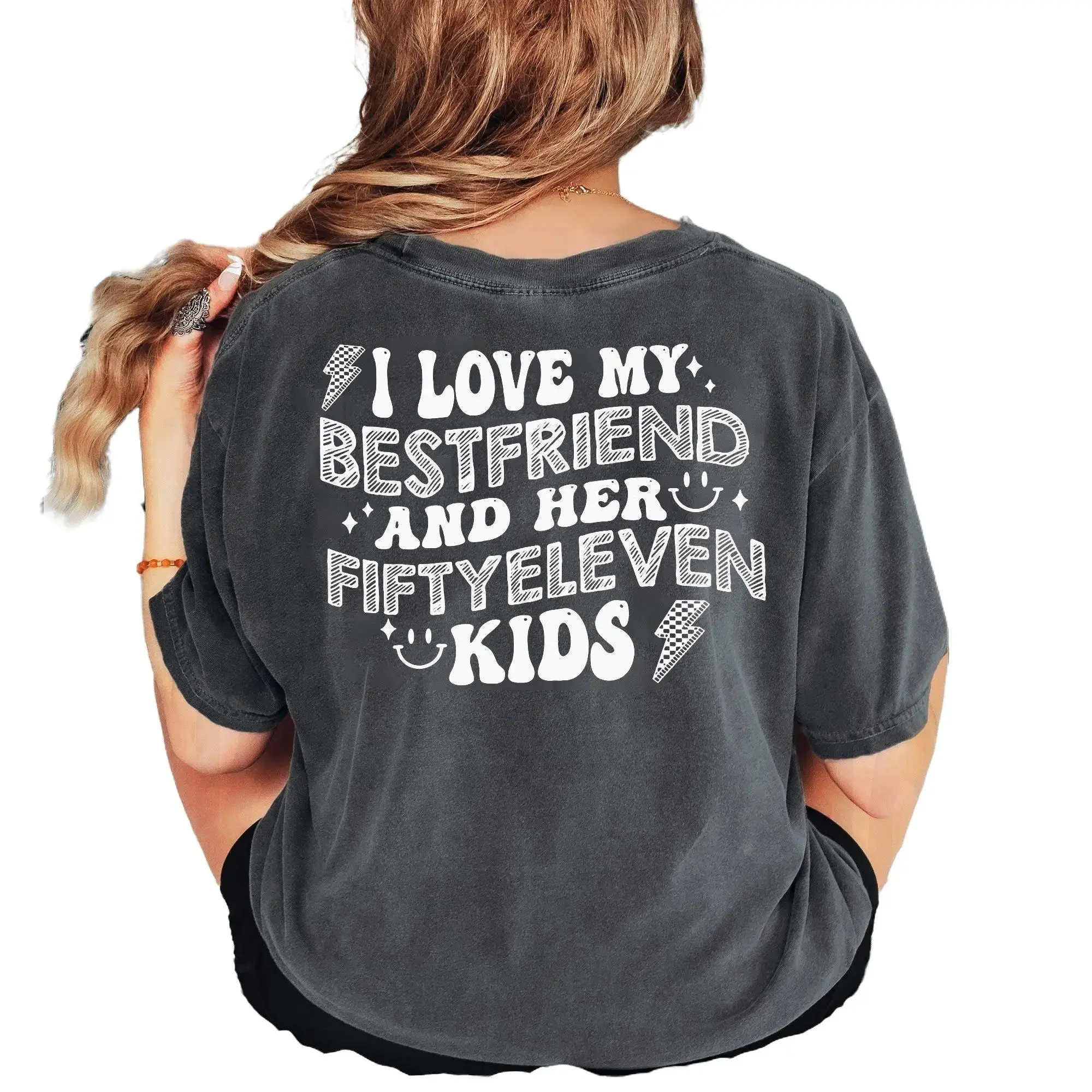 I Love My Best Friend and Her Fiftyeleven Kids Shirt, Funny Mom Life Tee, Bestie with a Bunch of Kids Shirt, Chaos Coordinator Shirt