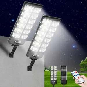 Solar Lights Outdoor Waterproof, Solar Street Light with Motion Sensor, 6500K Dusk to Dawn Security Flood Lights IP66, Commercial Outdoor Lighting for Parking Lot, Yard, Driveway, Farm