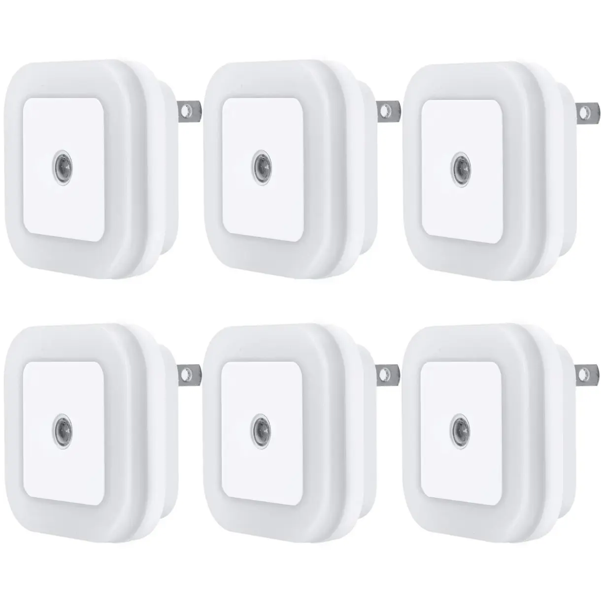 LED Night Light Lamp with Smart Sensor Dusk to Dawn Sensor, Daylight White, 0.5W Plug-in, 6-Pack