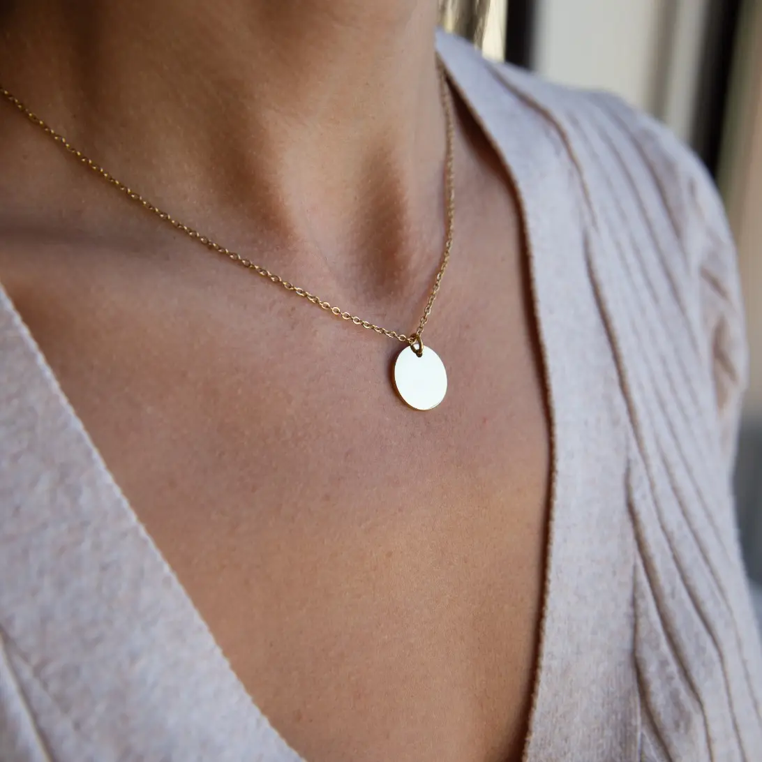 Custom Engraved Circle Necklace by Real Local Jeweler!