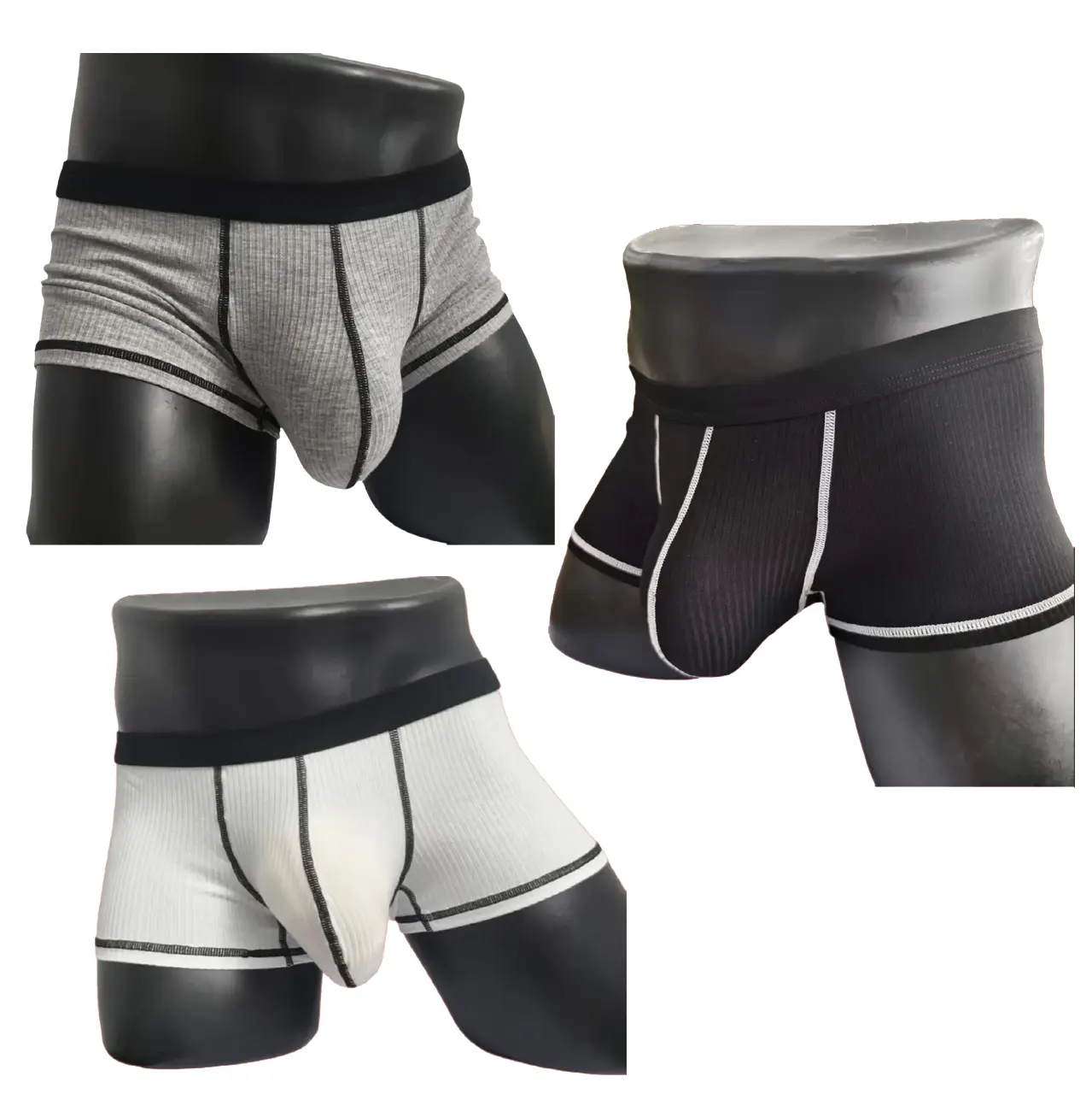 3pcs men's underwear, comfortable, soft and fashionable daily line print intimate boxer briefs, sporty and breathable boxers
